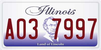 IL license plate A037997