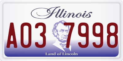 IL license plate A037998