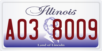 IL license plate A038009
