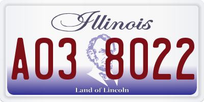 IL license plate A038022