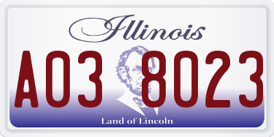 IL license plate A038023