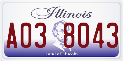 IL license plate A038043