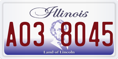IL license plate A038045