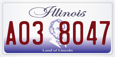 IL license plate A038047