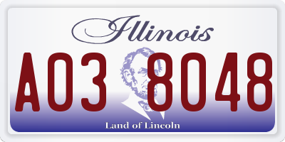 IL license plate A038048
