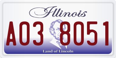 IL license plate A038051