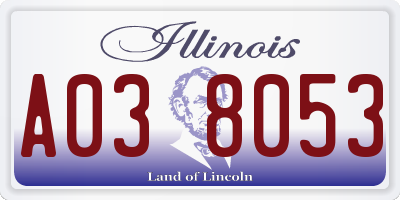 IL license plate A038053