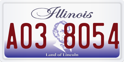 IL license plate A038054