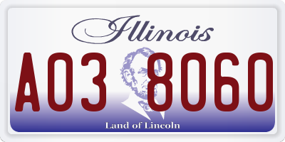 IL license plate A038060