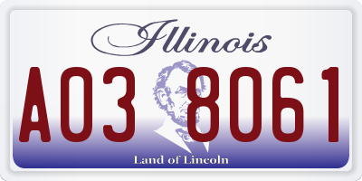 IL license plate A038061