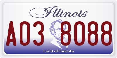 IL license plate A038088
