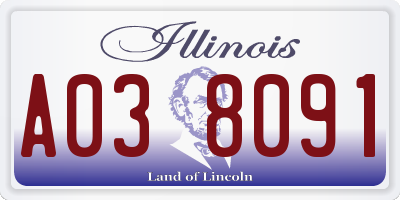 IL license plate A038091