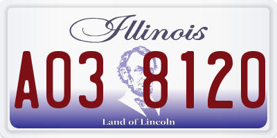 IL license plate A038120