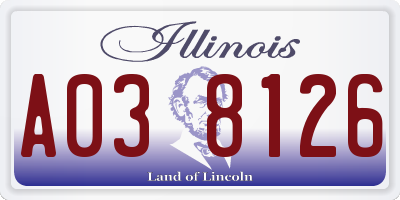 IL license plate A038126