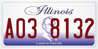 IL license plate A038132