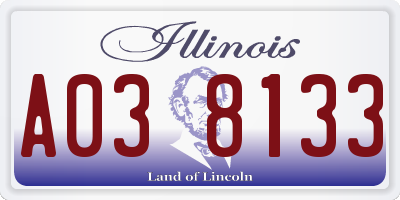 IL license plate A038133