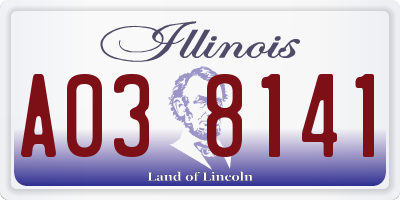 IL license plate A038141