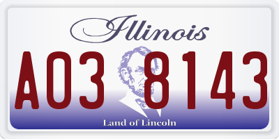 IL license plate A038143
