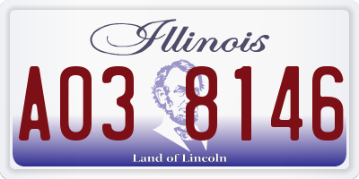 IL license plate A038146