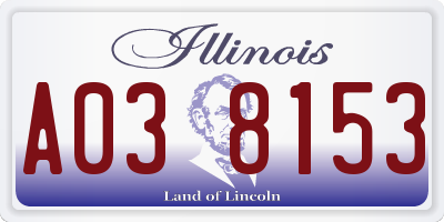 IL license plate A038153