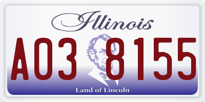 IL license plate A038155