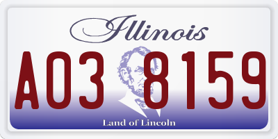 IL license plate A038159