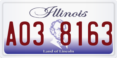IL license plate A038163