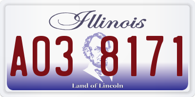 IL license plate A038171