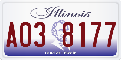 IL license plate A038177