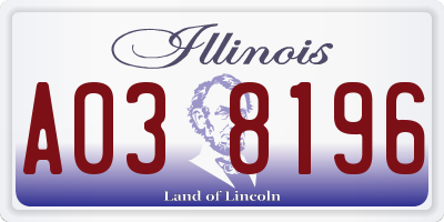IL license plate A038196