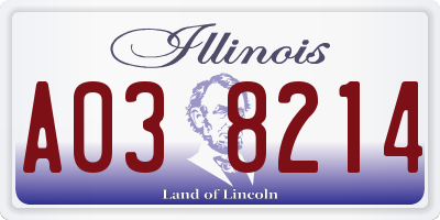 IL license plate A038214