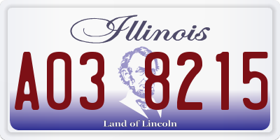 IL license plate A038215