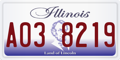 IL license plate A038219