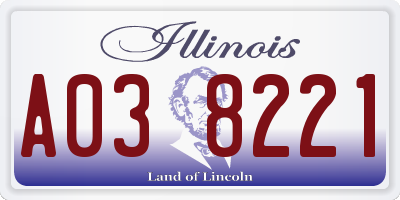 IL license plate A038221