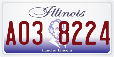IL license plate A038224