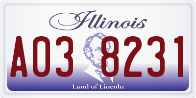 IL license plate A038231