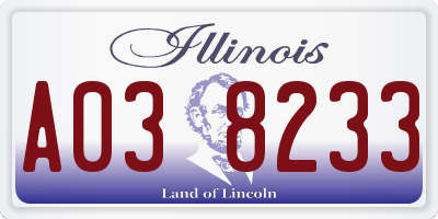 IL license plate A038233