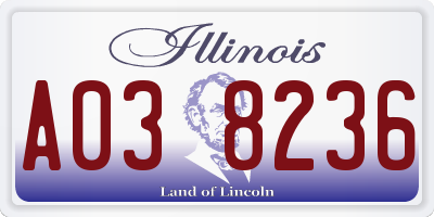 IL license plate A038236