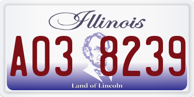 IL license plate A038239