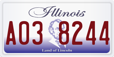 IL license plate A038244