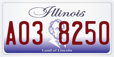 IL license plate A038250