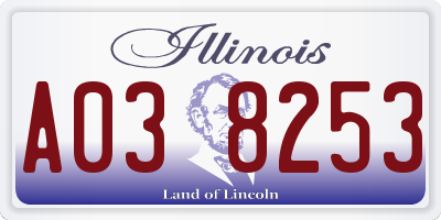 IL license plate A038253