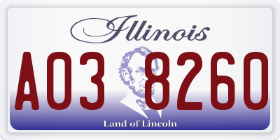 IL license plate A038260