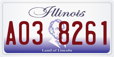 IL license plate A038261