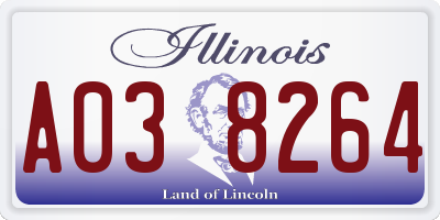 IL license plate A038264