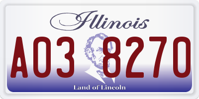 IL license plate A038270