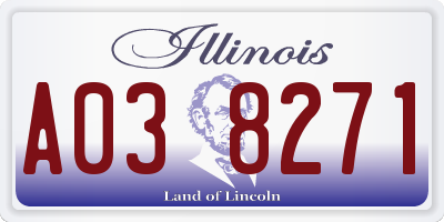 IL license plate A038271