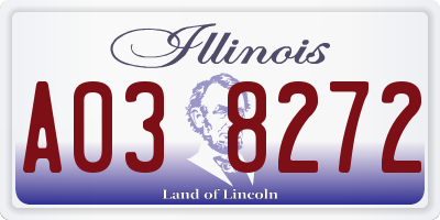 IL license plate A038272