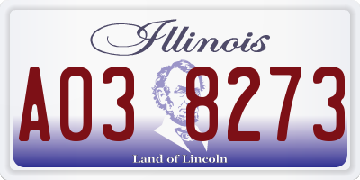 IL license plate A038273