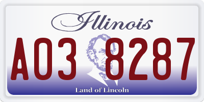 IL license plate A038287